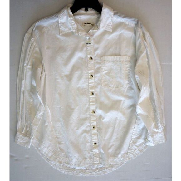 We The Free x FP OB1475056 Women Sz S White Happy Hour Solid Poplin L/S Top - Picture 9 of 9